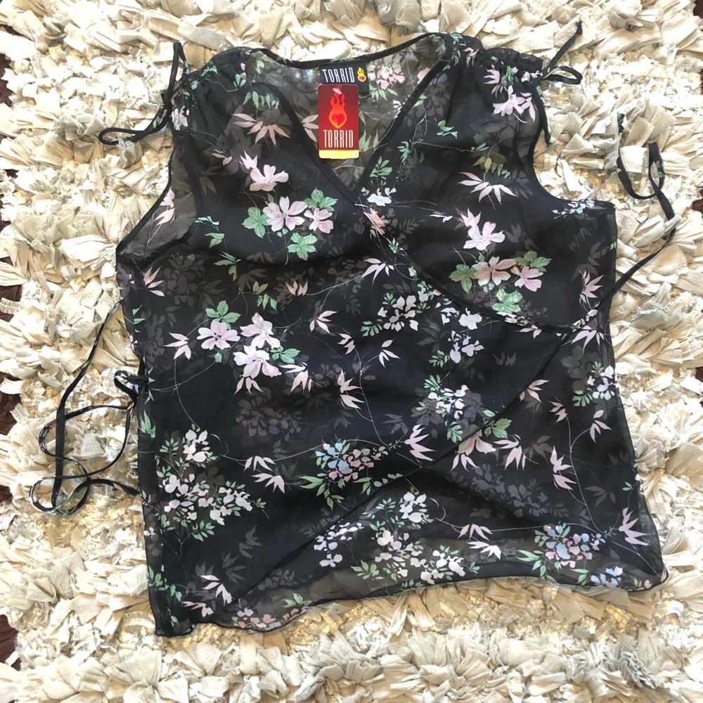 Torrid Floral Tie Top